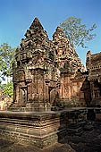 Banteay Srei temple - towers of the central sanctuary 